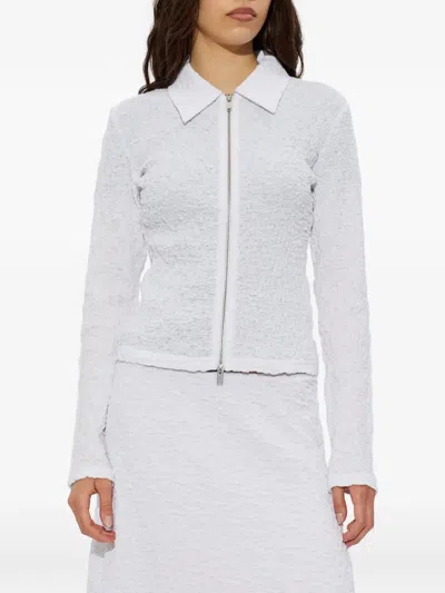 Samsoe & Samsoe Zip Collared Top In White