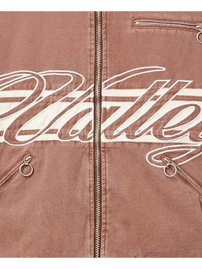 Vale Cursive Trucker Jacket In Neutral