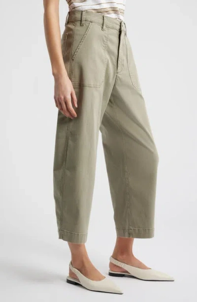 Frame The Ranger Crop Wide Leg Utility Pants In Green
