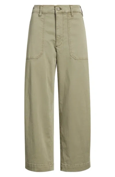 Frame The Ranger Crop Wide Leg Utility Pants In Green