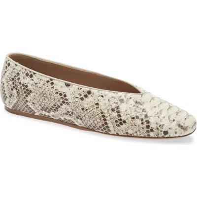 Le Monde Beryl Classic Regency Snake-effect Leather Ballet Flats In Animal Print