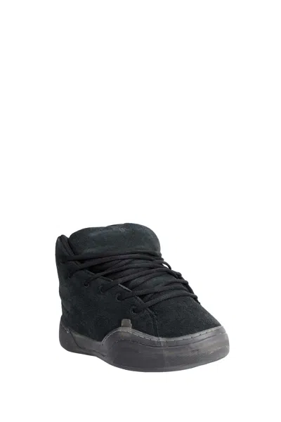 Erl Mid Vamp Black Sneakers With Logo Lettering On The Tongue In Suede Man
