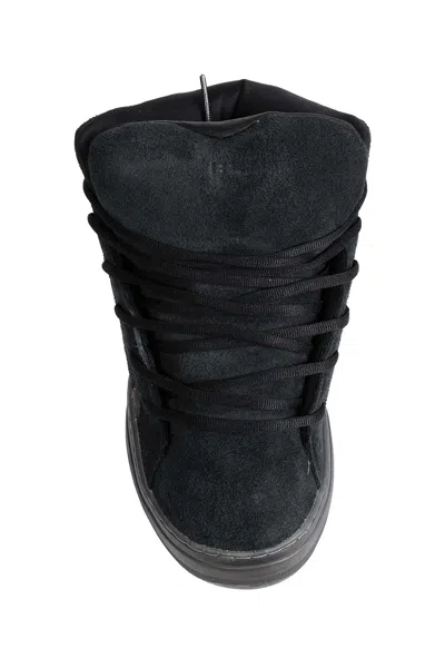 Erl Mid Vamp Black Sneakers With Logo Lettering On The Tongue In Suede Man