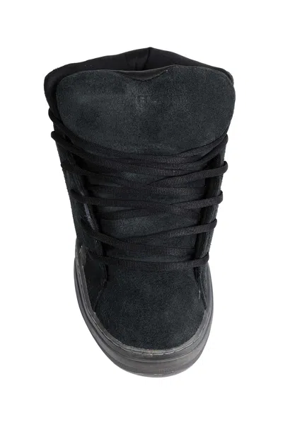 Erl Mid Vamp Black Sneakers With Logo Lettering On The Tongue In Suede Man