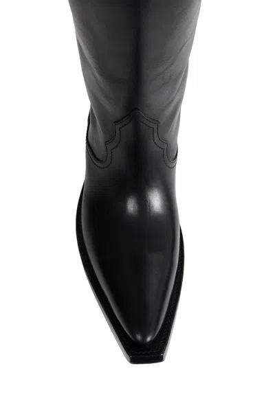 Maison Margiela Heel-less Western Leather Boots In Black
