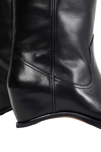 Maison Margiela Heel-less Western Leather Boots In Black