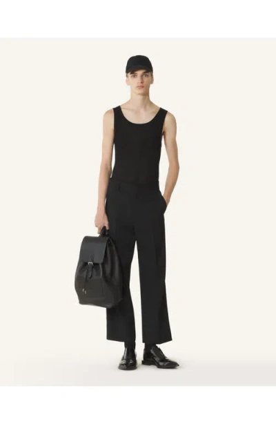 Lanvin Zaino Leather Backpack In Black