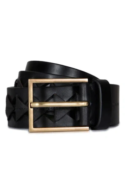 Allsaints Triangle Slice Leather Belt In Black