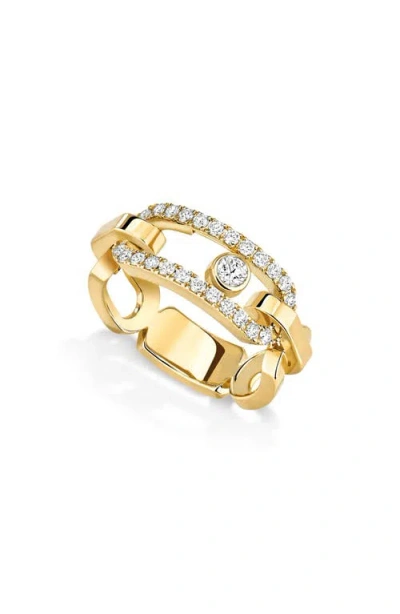 Messika 18k Gold Move Link Diamond Openwork Ring In Gold