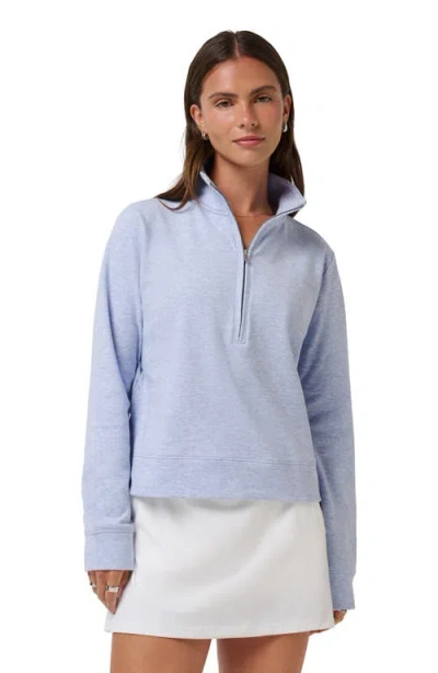 Travismathew Cloud Half Zip Pullover In Blue
