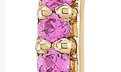Lana 14k Yellow Gold Pink Sapphire Hooked On Hoops Threader Earrings
