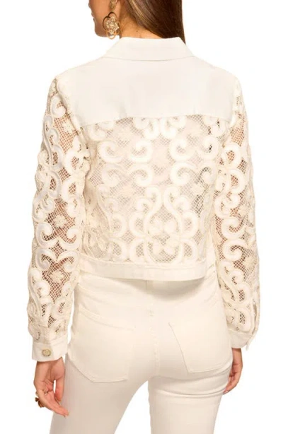 Ramy Brook Saphire Embroidered Denim Jacket In White