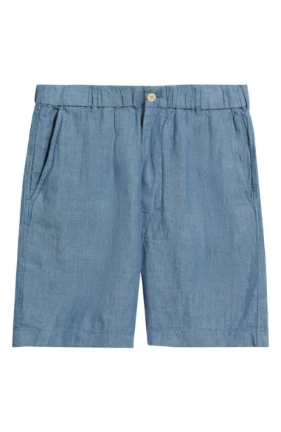 Madewell Regular Fit Linen 6.5 Pull On Shorts In Blue