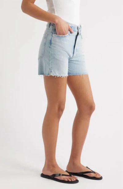 Rag & Bone Distressed Denim Shorts In Blue
