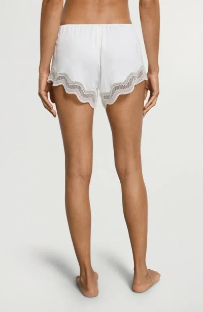 Hanro Cira Tulle Lace Trim Knickers In White