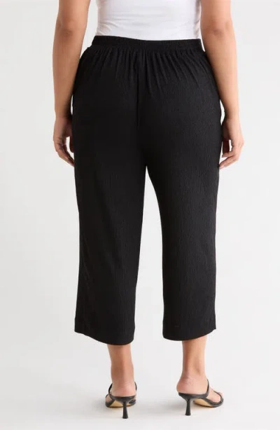 Ak Anne Klein Crop Pull-on Pants In Black