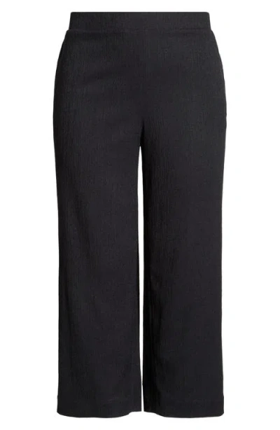 Ak Anne Klein Crop Pull-on Pants In Black
