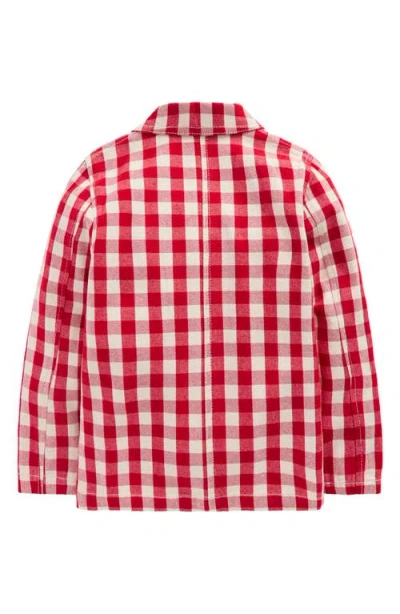 Mini Boden Kids' Gingham Canvas Chore Jacket In Multi