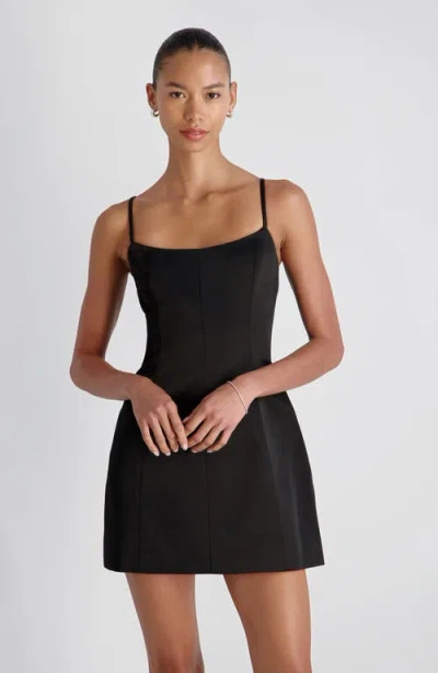 French Connection York Satin Mini Dress In Black