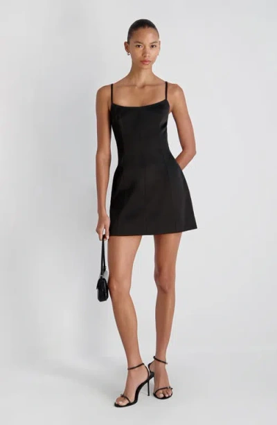 French Connection York Satin Mini Dress In Black