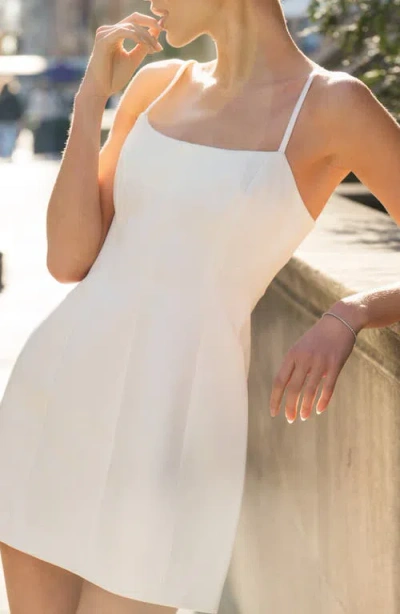 French Connection York Satin Mini Dress In White