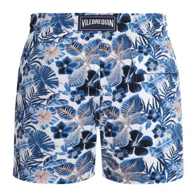 Vilebrequin Moorise Straight-leg Mid-length Printed Recycled Swim Shorts In Blue