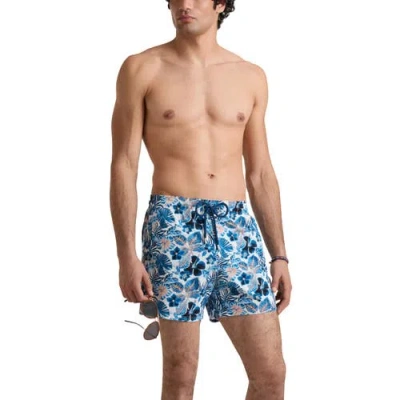 Vilebrequin Moorise Straight-leg Mid-length Printed Recycled Swim Shorts In Blue