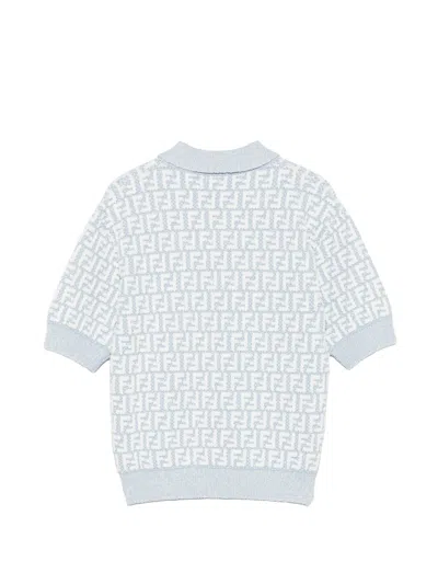 Fendi Ff-pattern Polo Shirt In Black