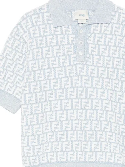 Fendi Ff-pattern Polo Shirt In Black
