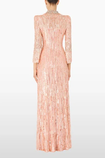 Jenny Packham Memphis Sequin-embellished Maxi Dress In Pink