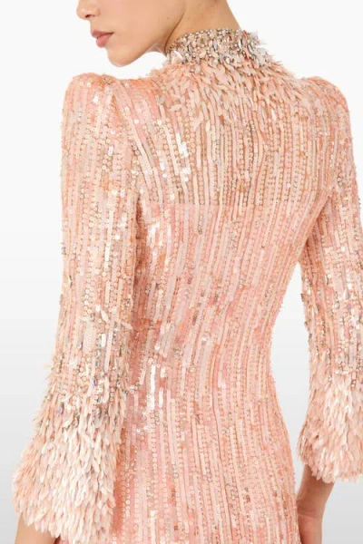 Jenny Packham Memphis Sequin-embellished Maxi Dress In Pink