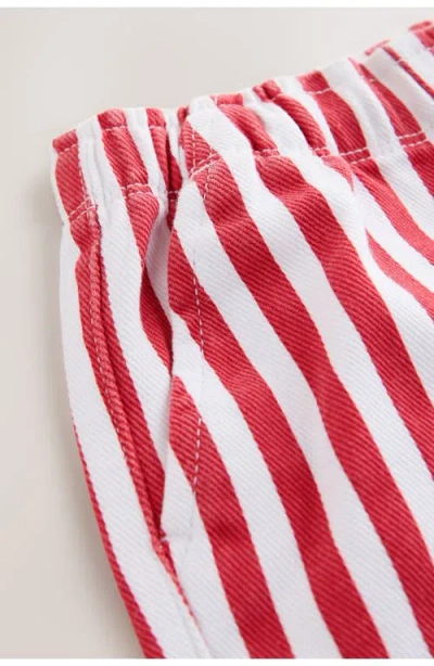 Next Kids' Stripe Cotton Twill Pull-on Pants In Red