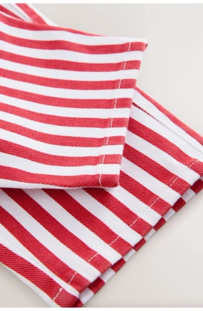 Next Kids' Stripe Cotton Twill Pull-on Pants In Red