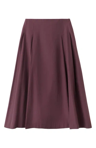 Mango Flared Midi-skirt In Burgundy
