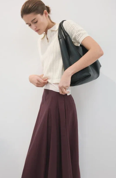 Mango Flared Midi-skirt In Burgundy