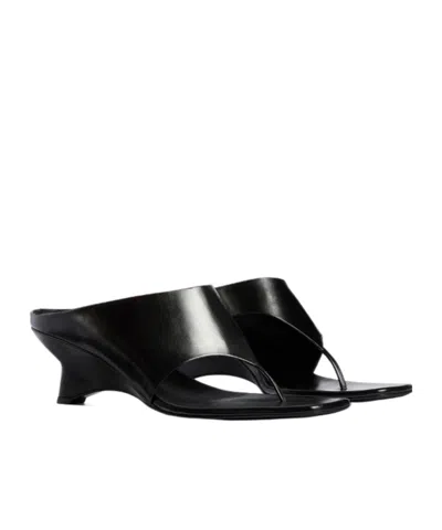 Khaite Black Marlow Sculptural Leather Mules In Black
