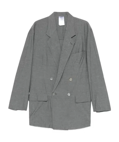 Magliano Oversized Double-breasted Blazer Jacket In Gray