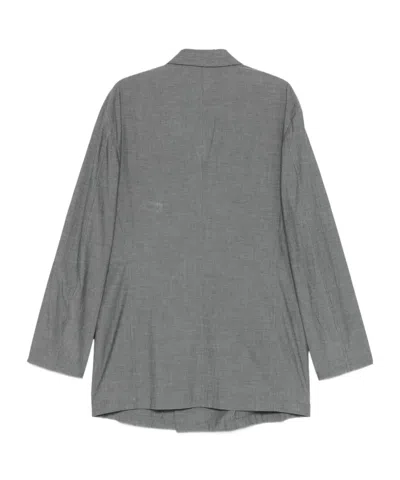 Magliano Oversized Double-breasted Blazer Jacket In Gray