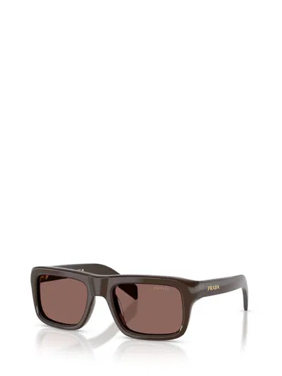 Prada Eyewear Rectangular Frame Sunglasses In Brown