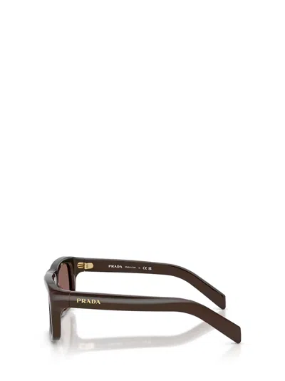Prada Eyewear Rectangular Frame Sunglasses In Brown