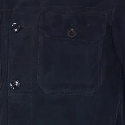 Tom Ford Suede Button-up Jacket In Blue