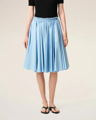 Ami Alexandre Mattiussi Ami Paris Ami Paris Cotton Midi Corolla Skirt In Blue
