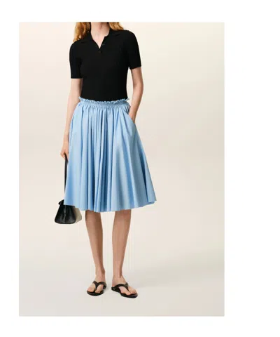 Ami Alexandre Mattiussi Ami Paris Ami Paris Cotton Midi Corolla Skirt In Blue