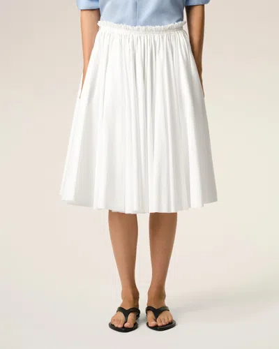 Ami Alexandre Mattiussi Ami Paris Ami Paris Cotton Midi Corolla Skirt In White