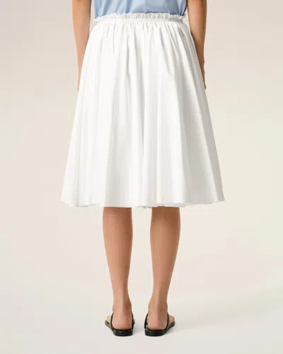 Ami Alexandre Mattiussi Ami Paris Ami Paris Cotton Midi Corolla Skirt In White