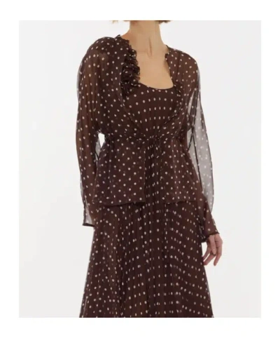 P.a.r.o.s.h Polka-dot Drawstring Blouse In White