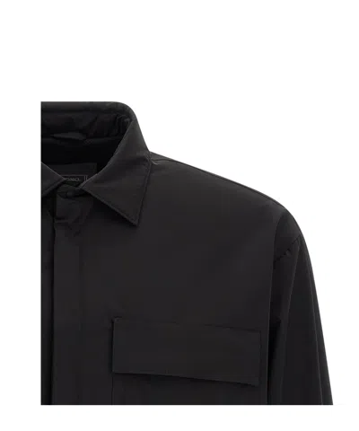 Herno Windproof Polyamide Overshirt In Black
