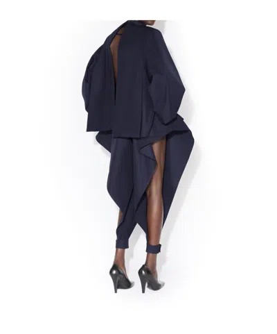 Alaïa Cotton Pointed Pants In Blue