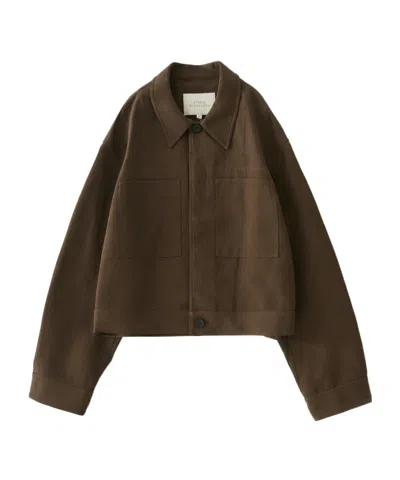 Studio Nicholson Piper Patch Pockets Cropped Jacket In Burgundy