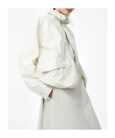 Studio Nicholson Drawstring Collar Zip Jacket Long Sleeves In Gray